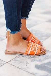 Walk On Orange Tennessee Slide Sandals