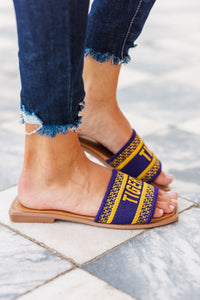 Walk On Purple Tigers Slide Sandals