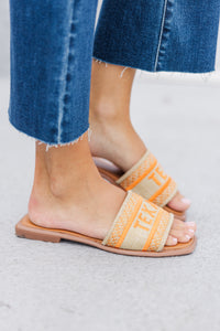 Walk On Orange Texas Slide Sandals