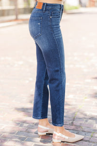 Hidden Jeans: Keep It Up Dark Wash Straight Leg Jeans