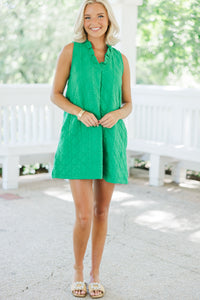 Never Better Green Textured Dress