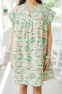 Live The Life Green Toile Dress