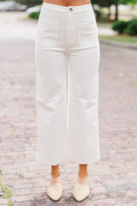 white pants, crop pants, wide leg pants, shop the mint