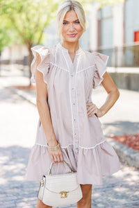 neutral fall dresses, babydoll dresses, shop the mint