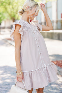 Feeling The Love Taupe Babydoll Dress