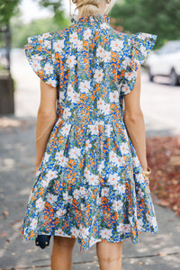 Join The Conversation Blue Floral Dress