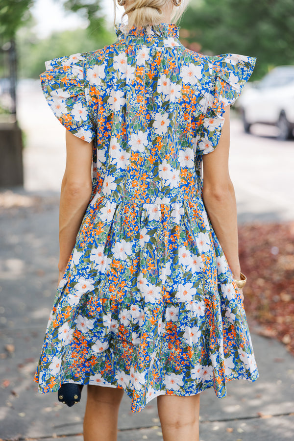 Join The Conversation Blue Floral Dress