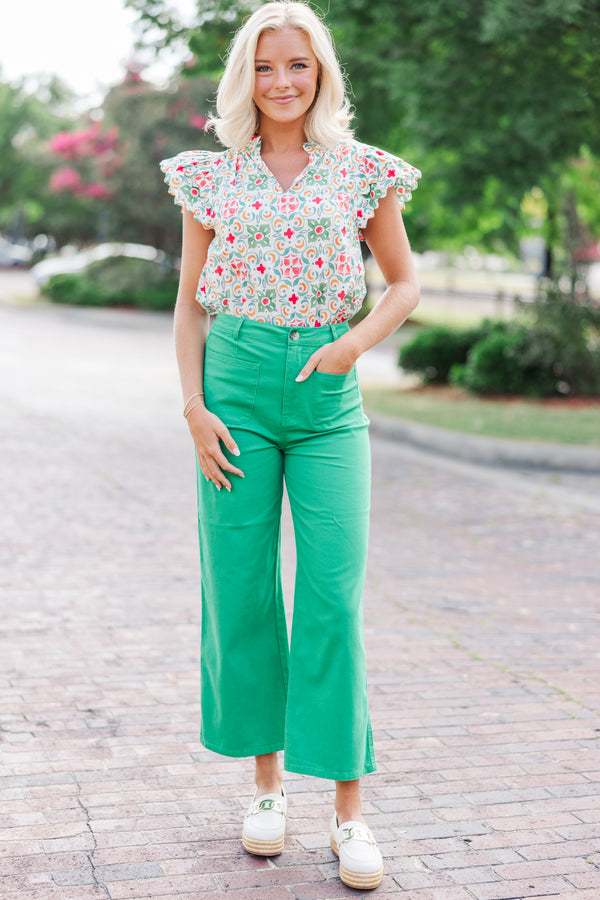 abstract blouses, ruffled blouses, shop the mint