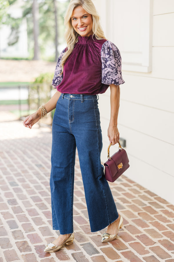 Feeling The Best Wine Red Corduroy Blouse