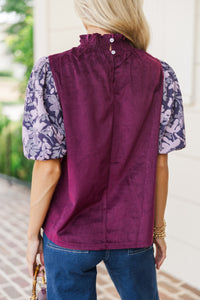 Feeling The Best Wine Red Corduroy Blouse