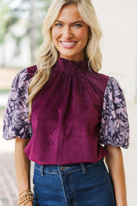 Feeling The Best Wine Red Corduroy Blouse