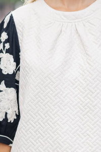 Can't Miss This Ivory Textured Blouse