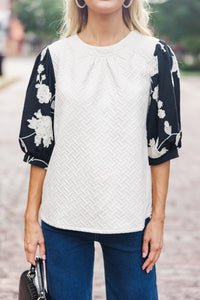 Can't Miss This Ivory Textured Blouse