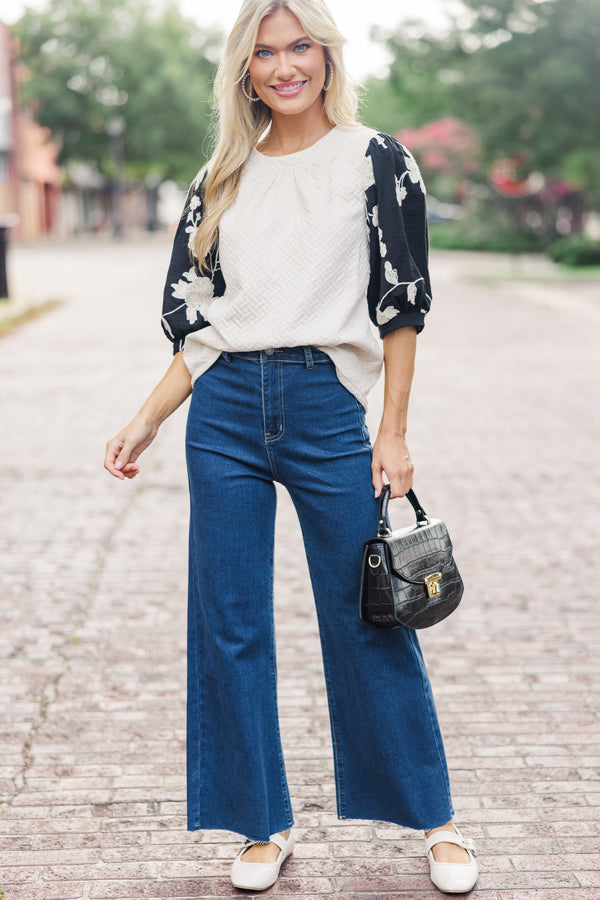 Can't Miss This Ivory Textured Blouse