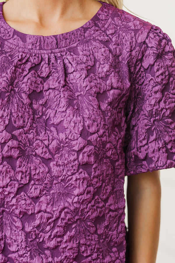 It's Your Love Plum Purple Textured Blouse