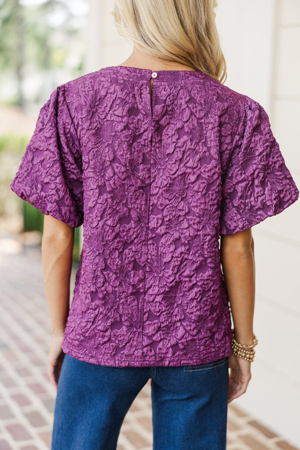 It's Your Love Plum Purple Textured Blouse