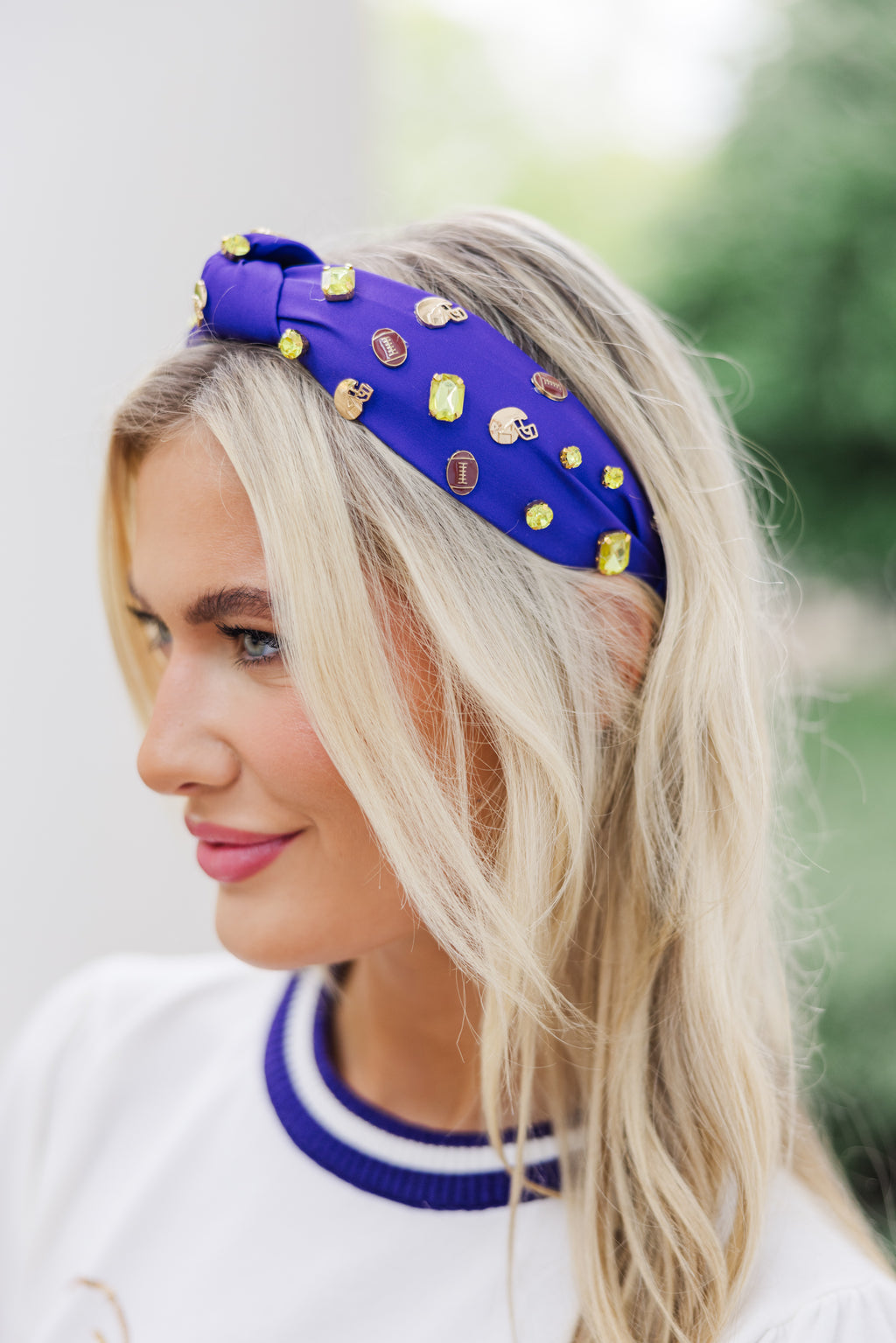 Embellished Purple and Gold Headband Amazon.com : Uintoon Purple Headband Rhinestone Embellished  main image 4