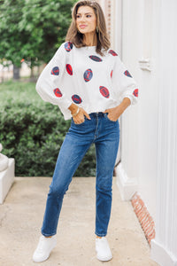 Live Your Life Red Football Sequin Top