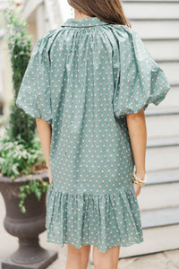 Aureum: Set You Free Eucalyptus Green Floral Dress