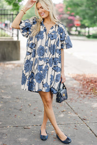 Aureum: Love You Better Blue Floral Babydoll Dress