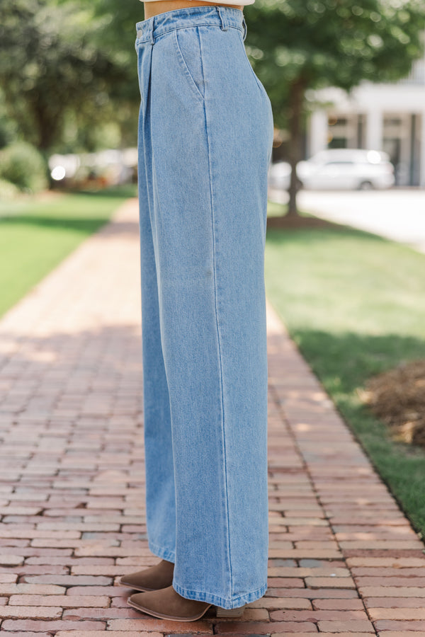 denim dress slacks Best Of You Medium Wash Denim Trousers – Shop the Mint