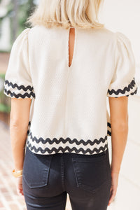 It's A Dream Cream Textured Blouse