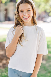 Girls: Be Happy White Graphic Tee