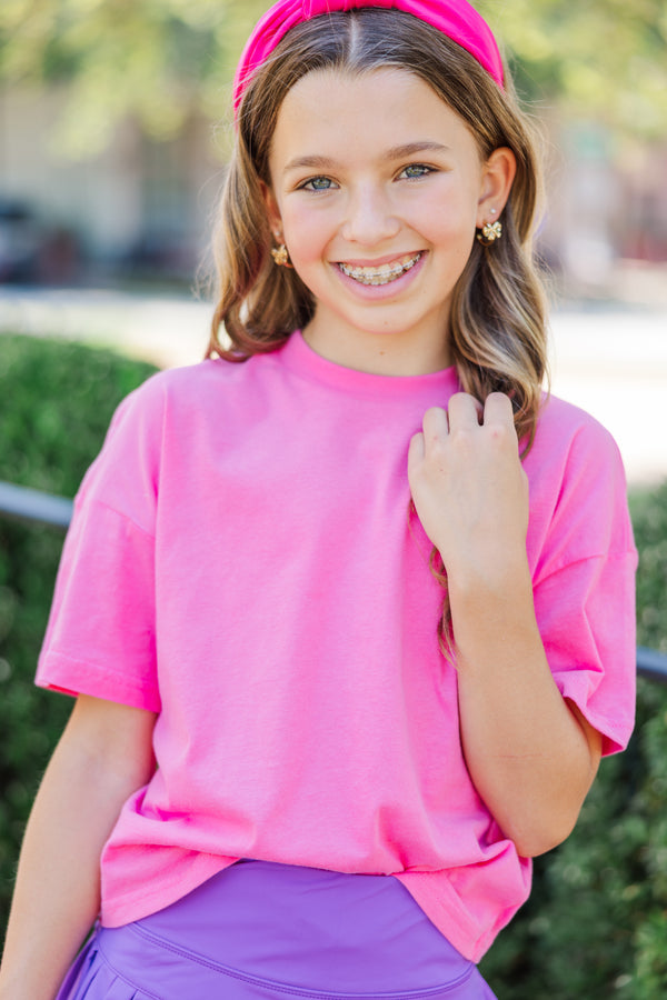 Girls: Bowtiful Fuchsia Pink Graphic Tee