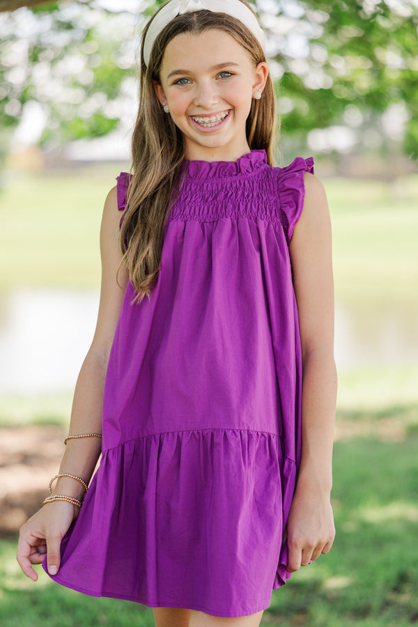 Girls: Longing For Fun Plum Purple Ruffled Dress