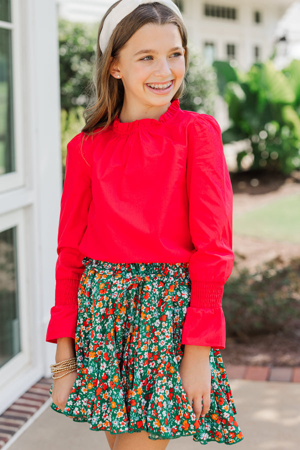 Girls: It's Your Day Coral Red Blouse