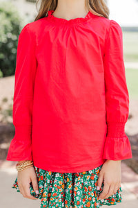 Girls: It's Your Day Coral Red Blouse