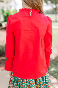 Girls: It's Your Day Coral Red Blouse