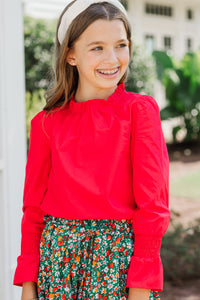 Girls: It's Your Day Coral Red Blouse