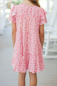 Girls: All The Joy Pink Ditsy Floral Dress