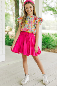 Girls: Moving Up Pink Toile Blouse