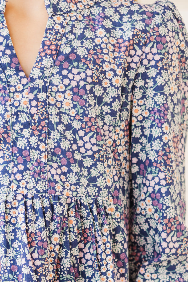 Girls: In Your Happy Place Purple Ditsy Floral Dress