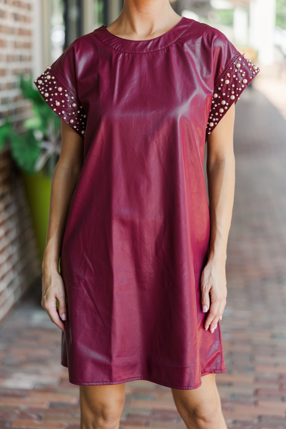 Bold Self Merlot Red Faux Leather Dress – Shop the Mint
