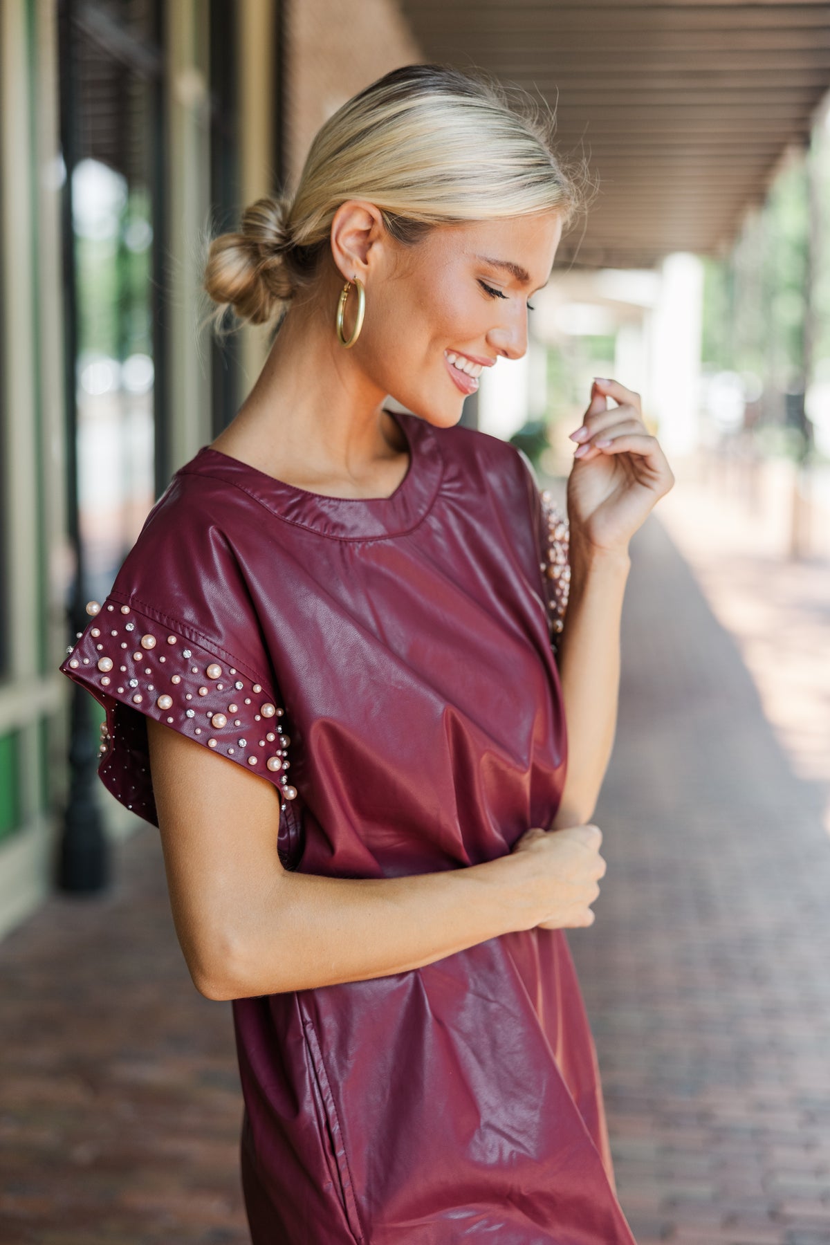 Bold Self Merlot Red Faux Leather Dress – Shop the Mint