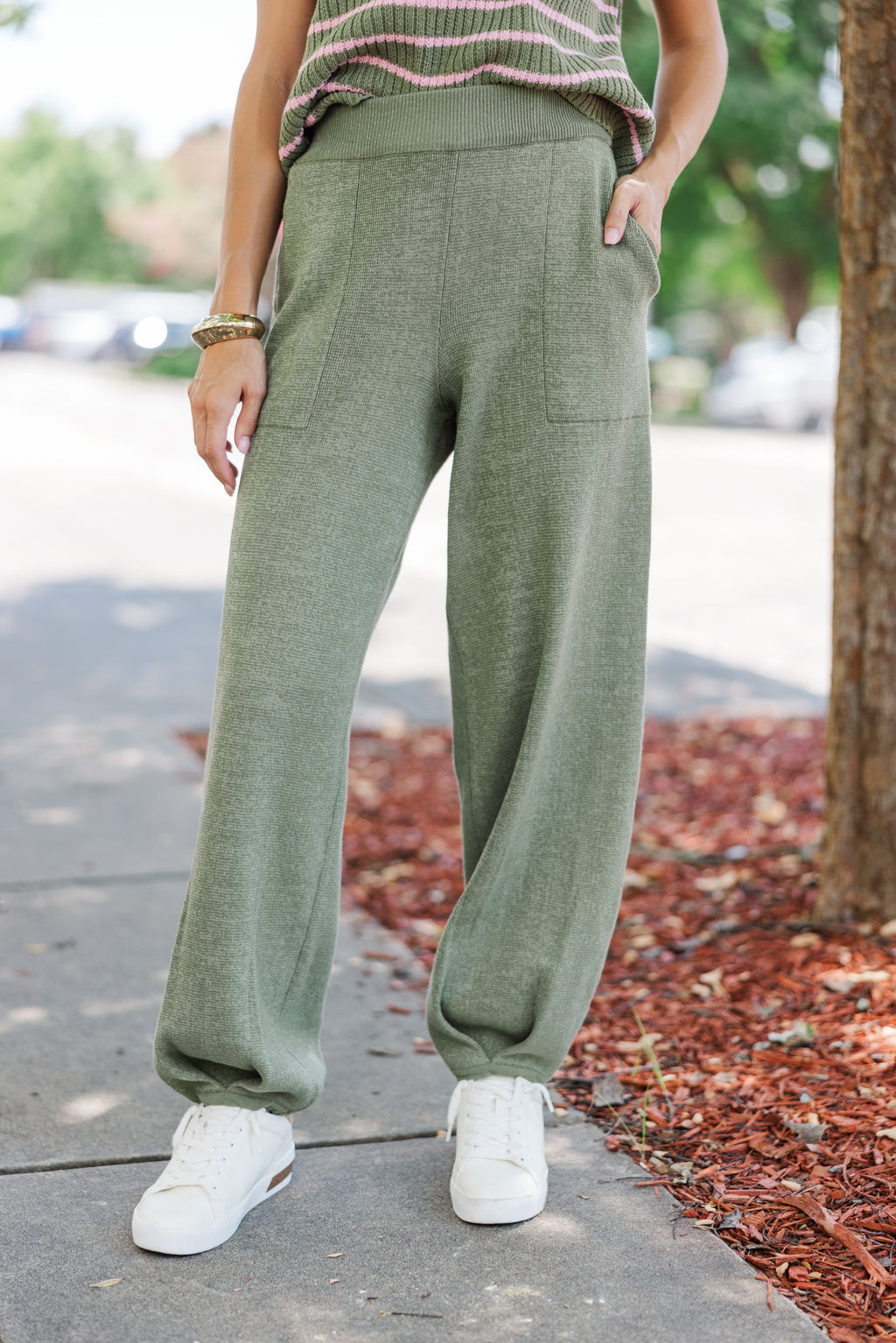 Ready For The Day Olive Green Knit Joggers – Shop the Mint