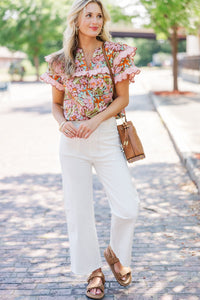 Way Back When Pink Floral Blouse