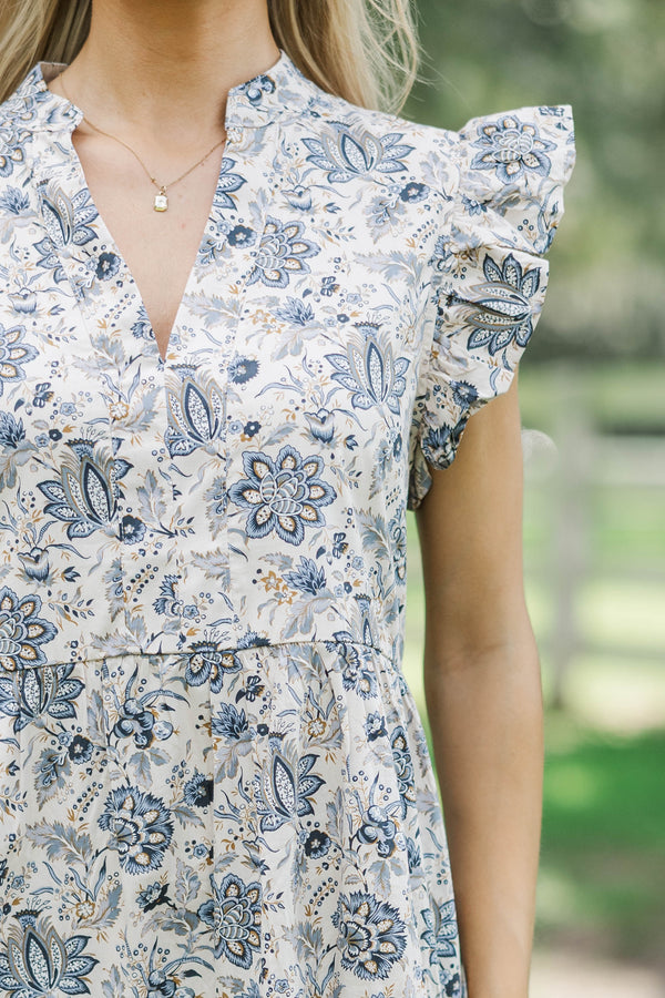 Created Beauty Cream Paisley Midi Dress