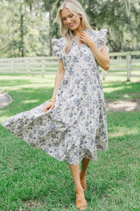 Created Beauty Cream Paisley Midi Dress