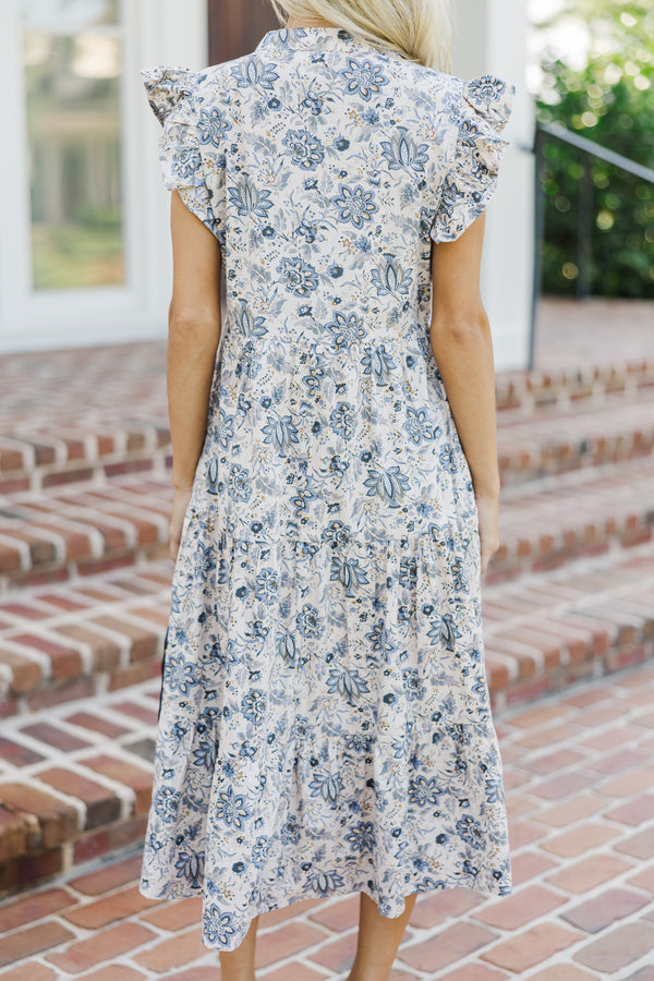 Created Beauty Cream Paisley Midi Dress