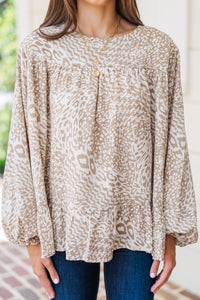 Feeling Blessed Taupe Leopard Tunic