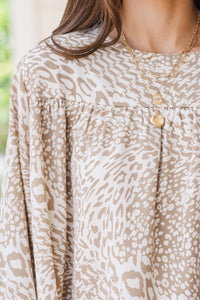 Feeling Blessed Taupe Leopard Tunic