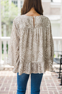 Feeling Blessed Taupe Leopard Tunic