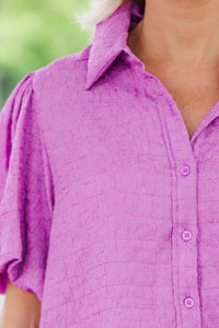 button down blouses, feminine blouses, purple blouses, shop the mint