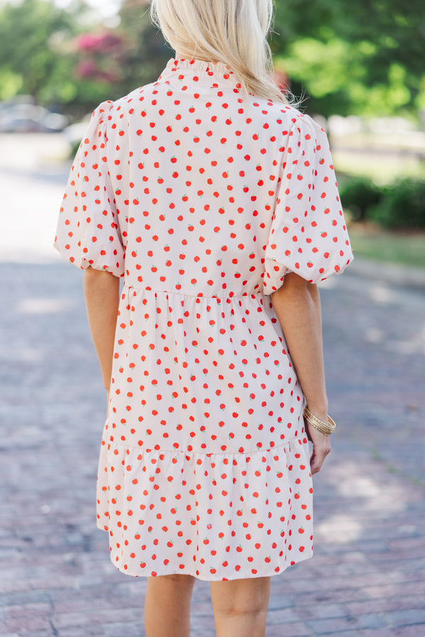 pink apple dresses Dress Perfect for back Somewhere Out There Apple Print
