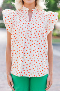 apple print blouses, ruffled blouses, babydoll top, shop the mint