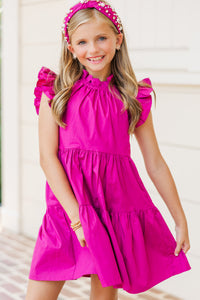 Girls: What Dreams Are Made Of Magenta Purple Ruffled Dress